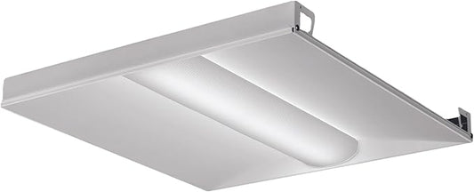 Lithonia Lighting 2x2 LED Troffer Light, BLT Series Low Profile LED Drop in Ceiling Light for Dropped Ceiling with Curved Ribbed Diffuser, 3300 Lumens, 3500K Neutral White