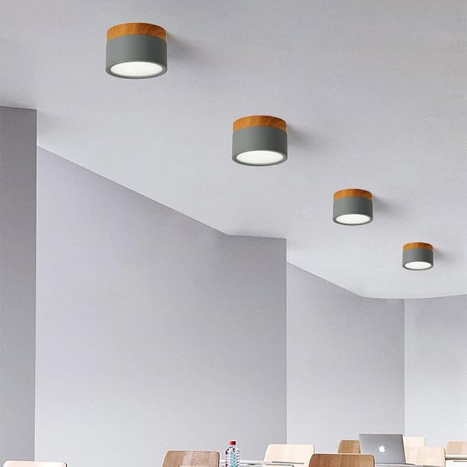 4.2-Inch Macaron Style Ceiling Light, Nordic Modern Ceiling Light Fixture, 15W LED Mini Cylinder Minimalist Close to Ceiling Lamp for Bedroom Hallway Entryway Kitchen Foyer Office