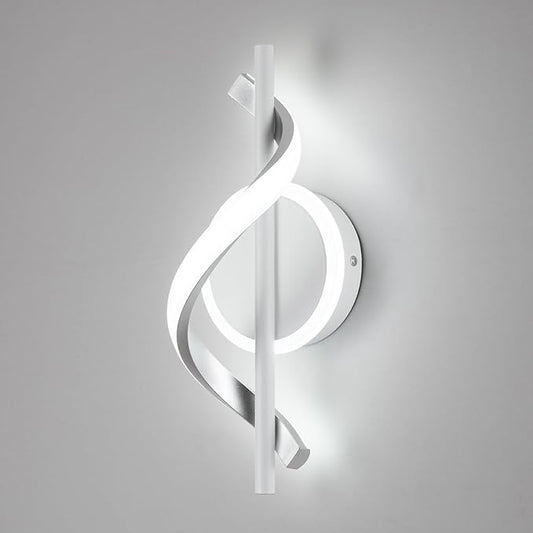 EIDISUNY LED Wall Sconces Indoor, 12W LED Wall Lights, Modern Spiral Wall Lamp, 6000K Cold White Wall Mount Light Fixture for Stairs Living Room Bedroom Aisle Hallway (Cool White, White)