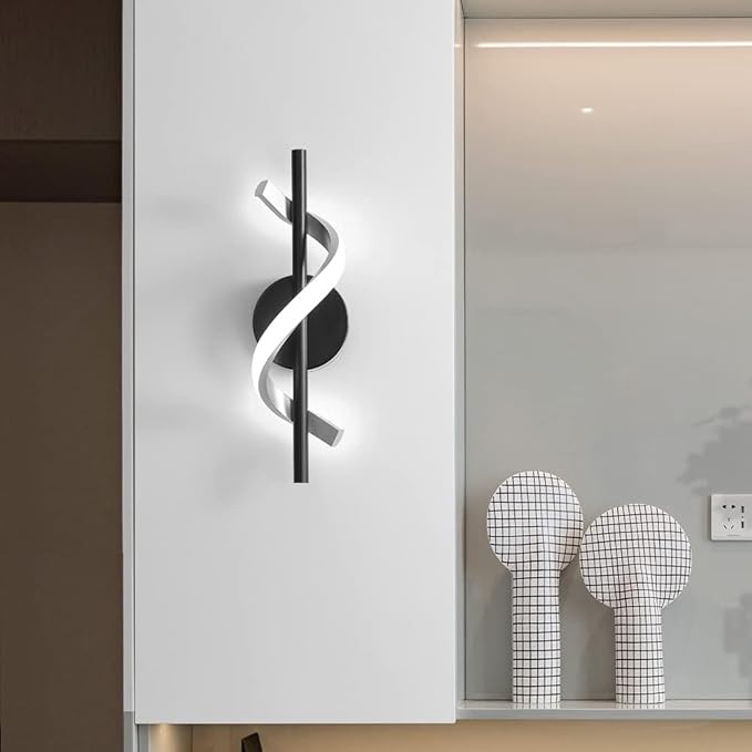 Modern Wall Sconces Set of Two, 9W Hardwired Wall Lighting Fixture Lamps LED Aluminum Wall Lamps for Bedroom Living Room Hallway Hotel Indoor (Cold White)