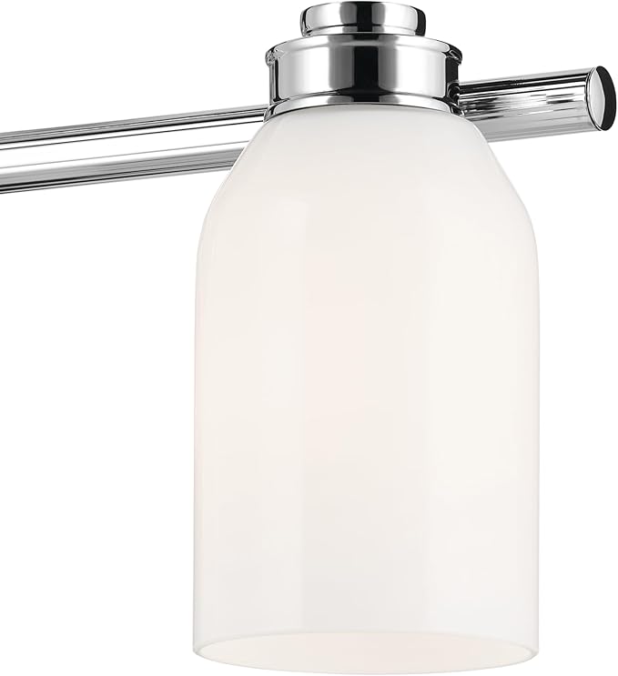 Kichler Shae 24.25" 3-Light Bathroom Vanity Light Fixture with White Opal Glass in Chrome for Over Mirror Lighting, Modern Wall Mount Vanity Lights (24.25" W x 9" H), 55202CH