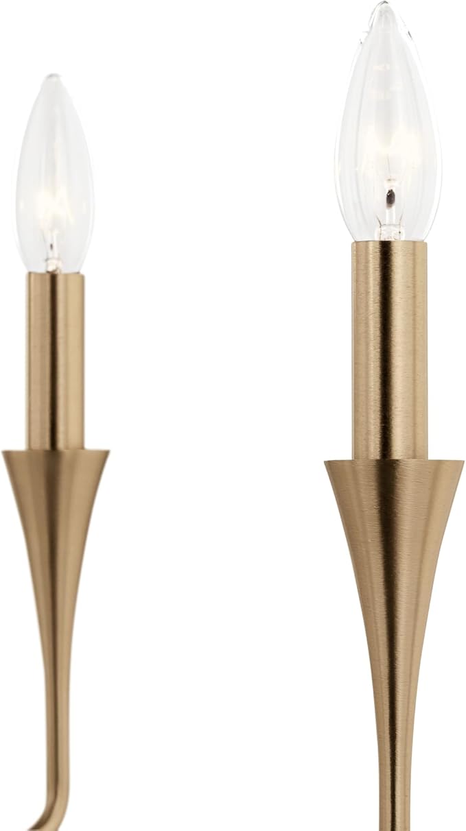 Kichler Alvaro 5-Light Chandelier, Soft Modern Light in Champagne Bronze, for Dining Room, Office or Bedroom (19.25" x 30.25"), 52689CPZ