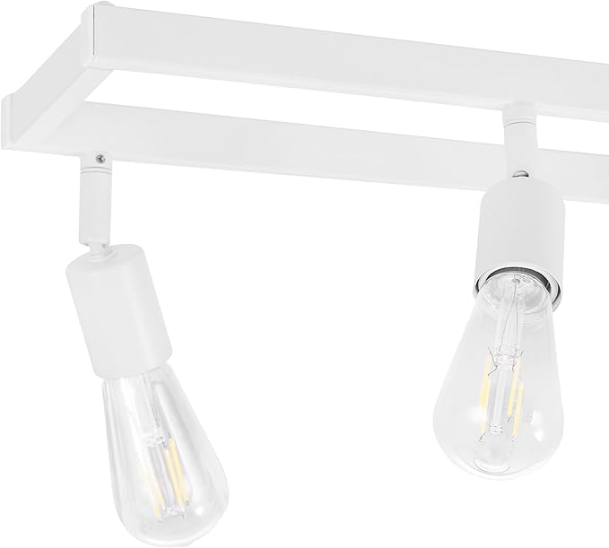 Globe Electric 64000095 36" 6-Light Track Lighting, Matte White, Pivot Sockets, Ceiling Lamp for Bedroom, Kitchen, Hallway, Bathroom, Den, Dining Room, Home Décor