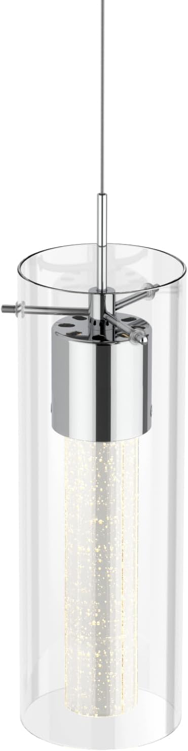 Tawson Alice 1-Light Pendant Ceiling Light Fixture, Integrated Led and Premium Bubble Glass, for Kitchen Island, Hallway, Entryway, Passway, Dining Room, Bedroom, Balcony Living Room