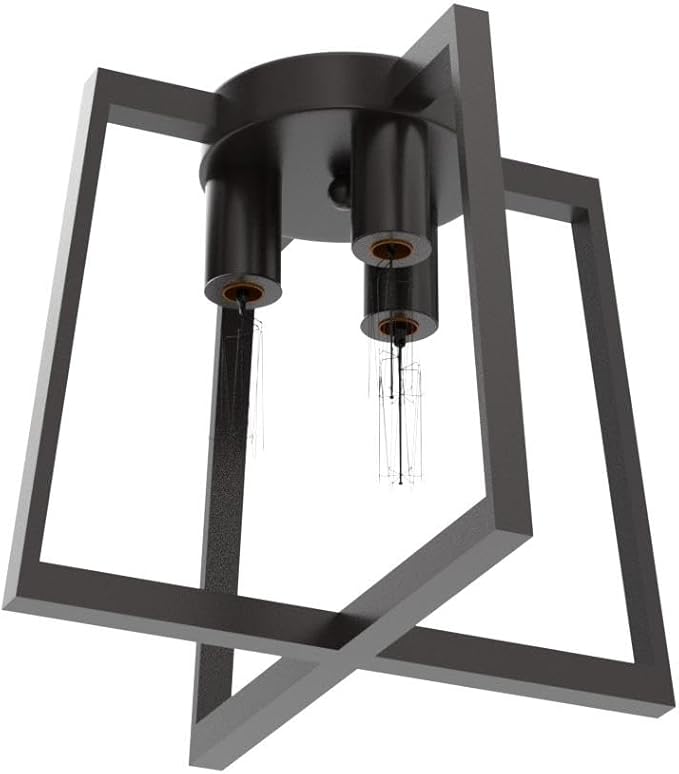 3-Light Ceiling Light Fixture,Modern Black Semi Flush Mount Chandelier,Farmhouse Industrial Ceiling Lighting for Kitchen Dining Room Bedroom Living Room Entryway Hallway Foyer