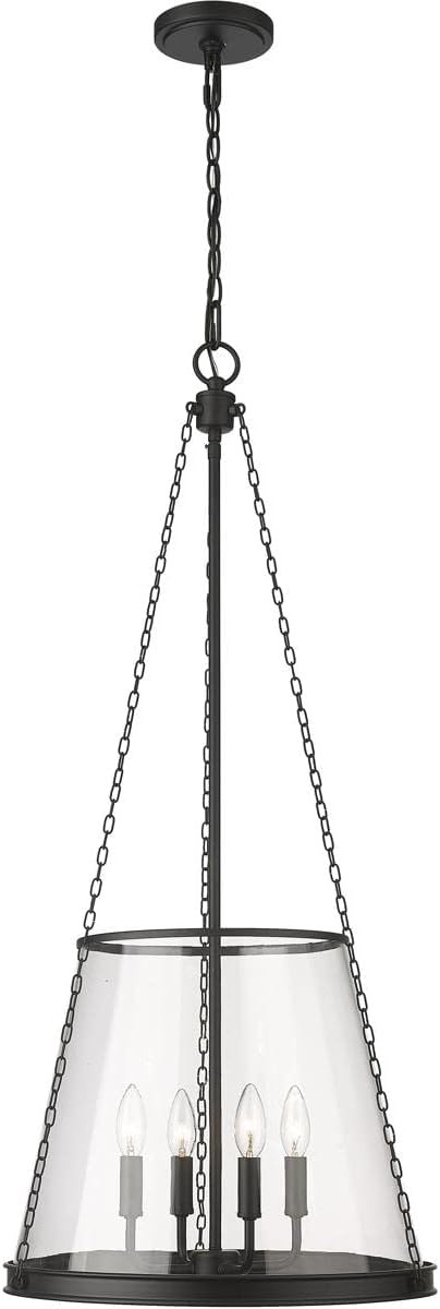 Z-Lite 341P18-MB Prescott Pendant, 4-Light 240 Total Watts, Matte Black
