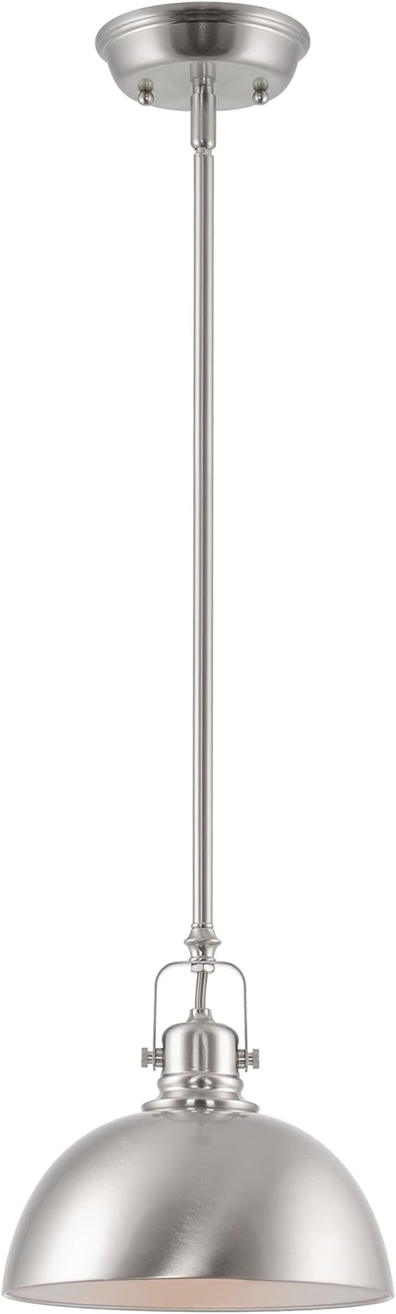 Kira Home Belle 9" Contemporary Industrial Pendant Light, Adjustable Length + Shade Swivel Joint, Brushed Nickel Finish