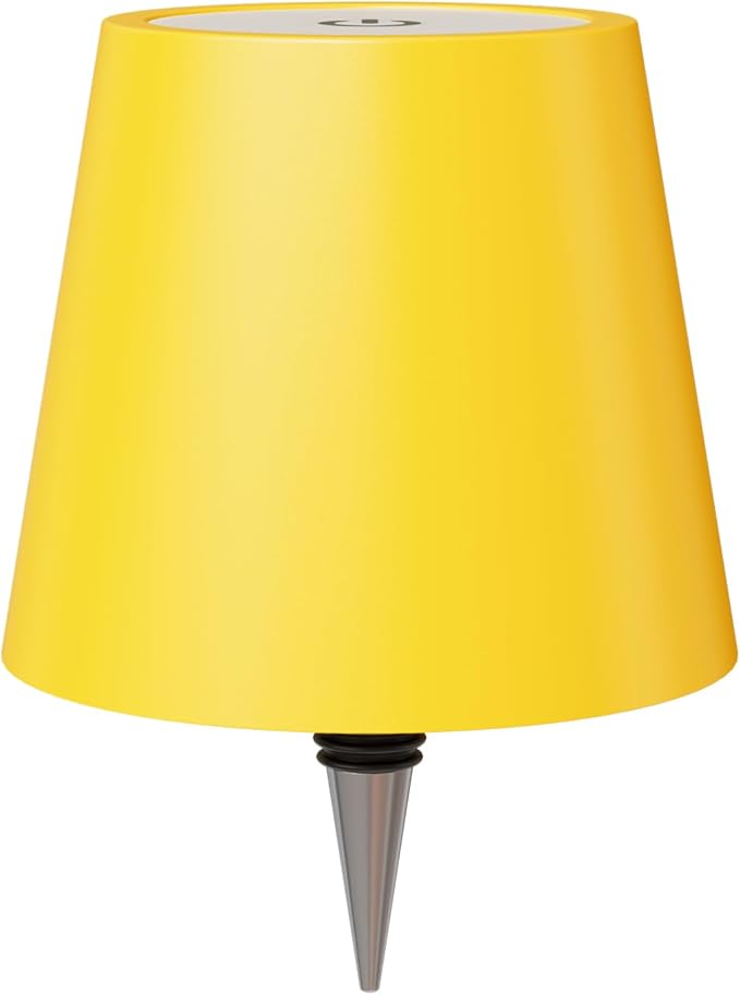 Wireless Bottle Lamp, Wine Bottle Lights with 3 Color Temperature, Rechargeable Stepless Dimming LED Bottle Lights for Liquor Bottles, Wireless Lamp for Bedroom Restaurant Bar-Yellow