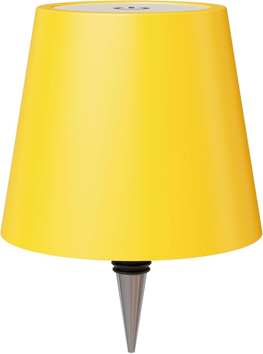 Wireless Bottle Lamp, Wine Bottle Lights with 3 Color Temperature, Rechargeable Stepless Dimming LED Bottle Lights for Liquor Bottles, Wireless Lamp for Bedroom Restaurant Bar-Yellow