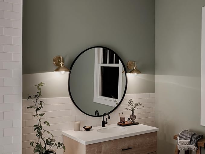 Kichler Clyde 1 Light Bathroom Vanity in a Rich Champagne Bronze Finish, for Bathrooms, (7.25" H x 7.5" W x 8.25" Ext.), 45943CPZ