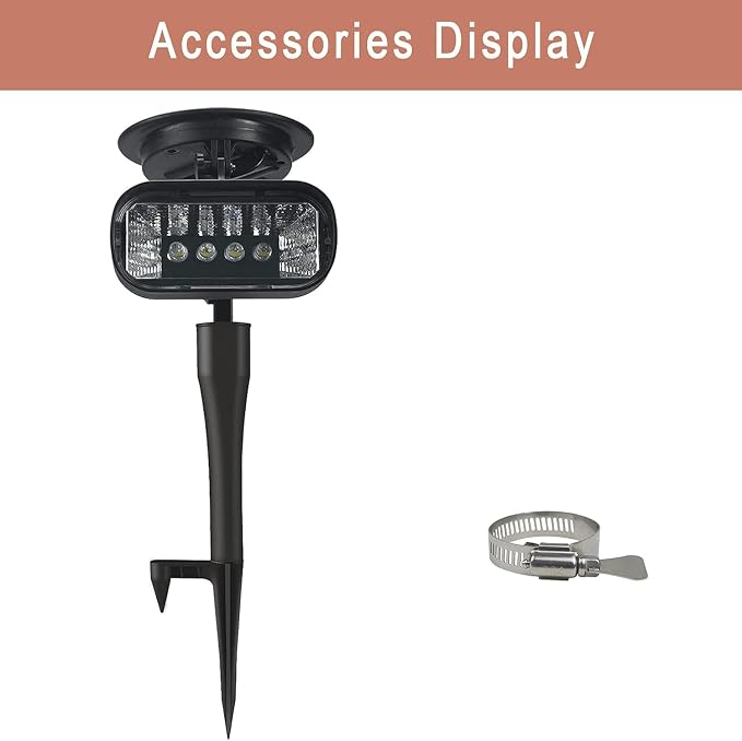 Solar Flag Pole Light, 4 Super-Bright led Flagpole Light Solar Powered Outdoor Dusk to Dawn, IP65 Waterproof Batteries Replaceable Fits 1”-1.5” in Diameter Most Wall-Mounted Spinning Flag Poles