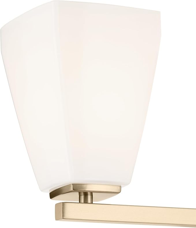 Kichler Marant 21.25" 3-Light Bathroom Vanity Light Fixture with Opal Glass in Champagne Bronze for Over Mirror, Modern Wall Mount (21.25" W x 9.5" H), 55216CPZ