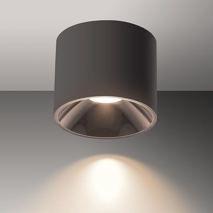Dimmable LED Ceiling Spot Lights with Remote – Flush Mount Ceiling Cylinder Light Indoor Fixture for Kitchen, Hallway & Entryway Black 4.72” CRI97 15W 5CCT 2700K-6000K (1Pack)