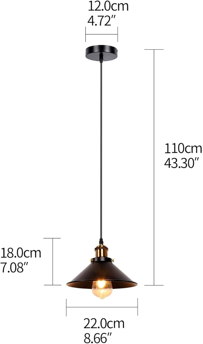 Newrays Industrial Retro Black Iron Kitchen Restaurant Bar Balcony Hanging Pendant Light (2 Pack)