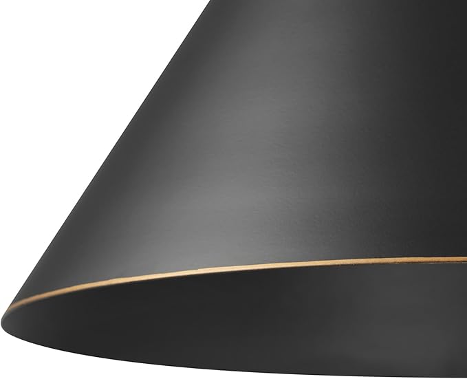 Globe Electric 1-Light Flush Mount Ceiling Light, Matte Black, Bronze Trim on Shade and Canopy, Accent, Kitchen, Home Improvement, Hallway, Front Door, Entry, Dimmable