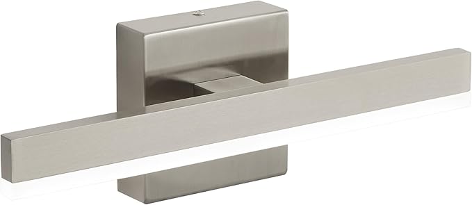 Nickel Bathroom Vanity Light 15.75 inch, 14W Dimmable 5CCT LED Bathroom Light Fixture Over Mirror Restroom Hardwired-ETL Certificated