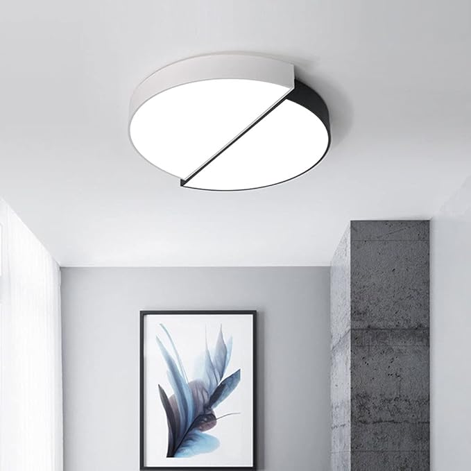 Minimalist Ceiling Lamp White Light Energy Saving LED Lights Easy to Install Lighting Fixture Decorative Black and Style Bedroom Study Living Room
