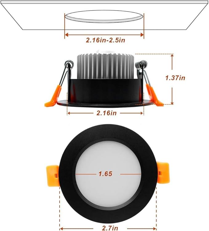 YGS-Tech Smart 2 Inch Recessed Lighting, WiFi LED Downlight 5W 120V, Compatible with Alexa and Google Home, Dimmable RGB & CCT 2700-6500K, Black Trim, LED Ceiling Light with Driver (4 Pack)