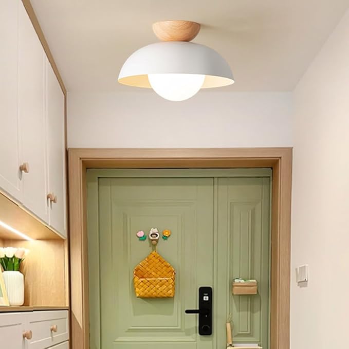 Minimalist Ceiling Light Round Ceiling Lamp Fixture Semi Recessed E14 Pendant Light Decoration Ceiling Lighting Fixtures Nordic Style Bedroom Aisle Corridor Entry