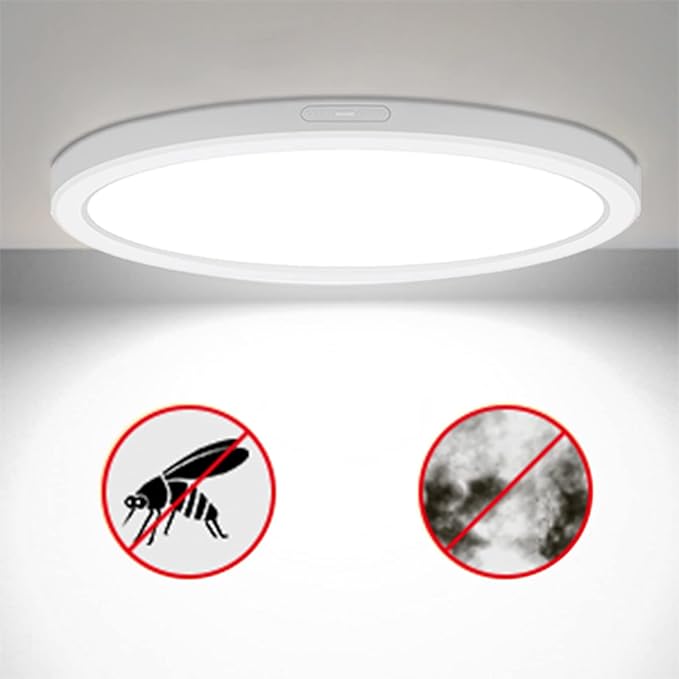 ETL Certified 7 inch Ceiling Light Flush Mount, Ultra Slim 0.63" Thick Round Flat LED Ceiling Lamp Dimmable 5000K Ceiling Light Fixtures for Bathroom, Kitchen, Basement, Hallway 10 Pack White