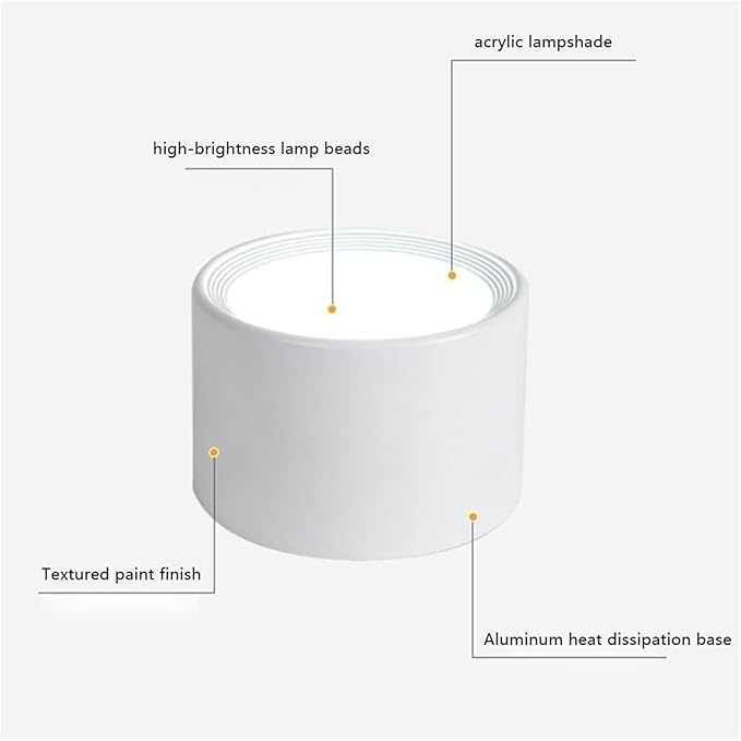 Round Ceiling Light Mid Century Modern Nordic Minimalist Downlight Small Close to Ceiling Lighting Fixture for Living Room Porch Balcony Aisle Corridor Home(Black-8CM,Warm Light -3000k)