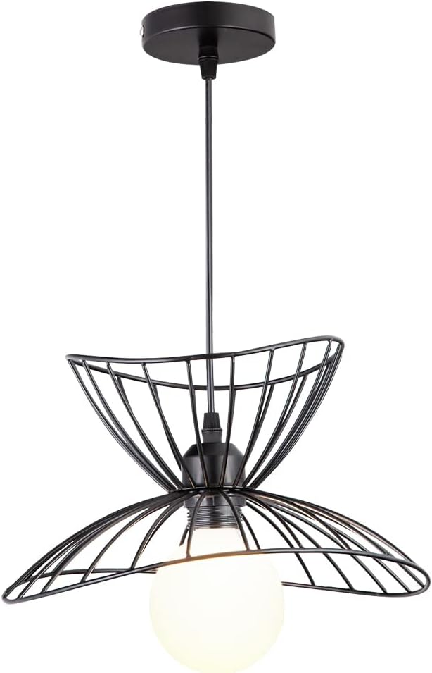 Retro Black Pendant Light Over Kitchen Island, Adjustable Modern Hanging Light Fixture,Industrial Pendant Lighting for Dining Room,Living Room,Bedroom,Hallway,Kitchen,Bar,30cm