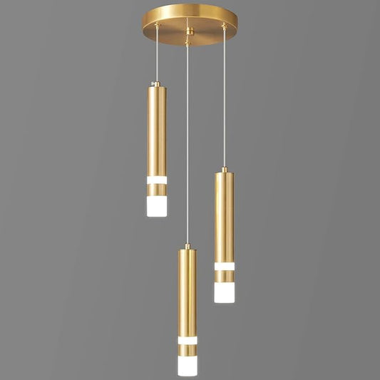 Modern Pendant Light Kitchen Fixture Dimmable LED Gold Mini Pendant Lighting fo Kitchen Island Bedroom Bedside Table Small Pendant Lights (3-Light)