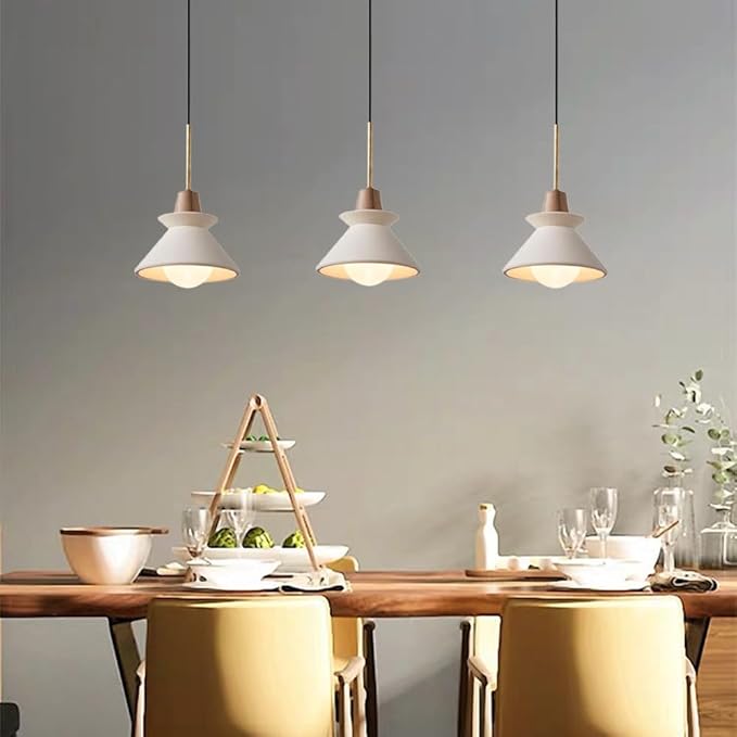 7.7'' Concrete Pendant Lights Kitchen Island Hanging Lights Unique Pinecone Lampshade Industrial Chandelier Nordic Cement Pendant Light for Dining Room,Bedside,Kitchen,Hallway,1Pcs,White