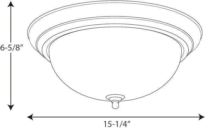 Progress Lighting 3-Light Ceiling Light, Flush Mount Ceiling Light Fixture for Interior Kitchen Lights, Hallway, Bedroom, Living Room, 15-1/4-Inch by 6-5/8-Inch, Polished Chrome, Etched Glass Shade