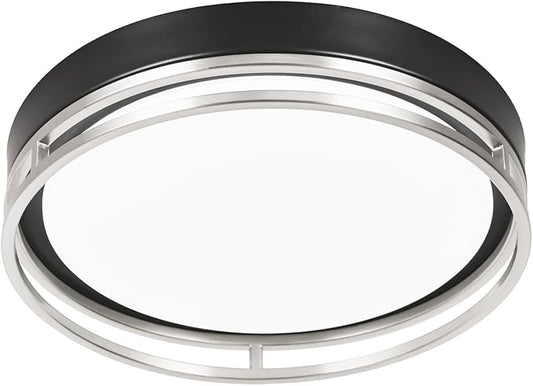 12.5 Inch LED Flush Mount Ceiling Light Fixture, 26W, Super Bright 1700 Lumens, 3 Color 3000K/4000K/5000K, Dimmable Ceiling Lamp for Bedroom Hallway Bathroom Kitchen Laundry (Black Nickel)