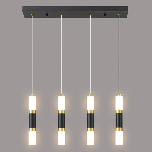 4-Light Modern Pendant Light Kitchen Island Light Fixture Dimmable LED Black Mini Pendant Lights Dinning Room Kitchen Black Gold Pendant Lighting