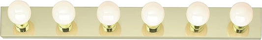 Nuvo SF77/190 36-Inch Six Light Vanity Strip, Polished Brass, 36" 6 light