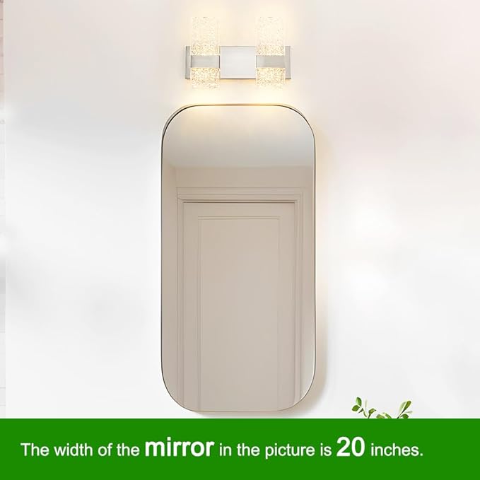 Modern Brushed Nickel 4-Lights Bathroom Vanity Light, LED Bathroom Light Fixtures Over Mirror, Dimmable Acrylic Wall Lighting Fixtures, Hardwired Wall Light(H9.25in, L13.78in)
