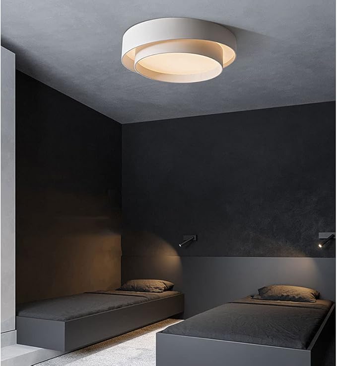 Simple Style Ceiling Lamp Decorative LED Three-Color Dimming Close to Ceiling Light Flush Mount Lighting Fixture Bedroom Living Room Study Children's Lamp