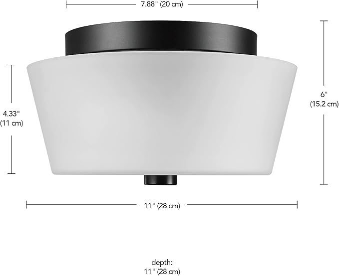 GLOBE Electric 61253 Jones 2-Light Flush Mount Ceiling Light, Frosted Glass Shade, Bronze, Bulb Not Included