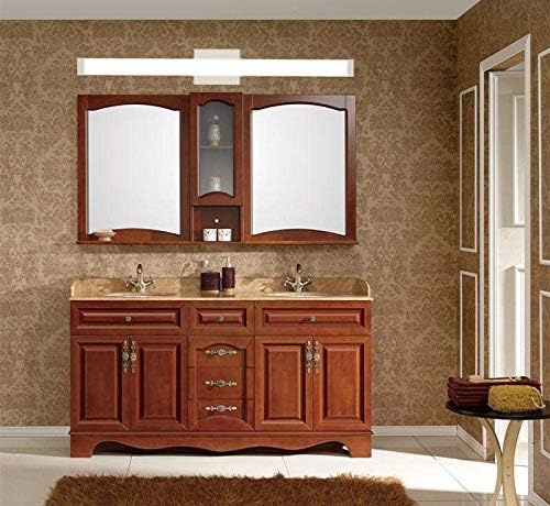40 Inch Brushed Nickel LED Bathroom Vanity Light, 24W 4000K Natural White Square Wall Fixture, Modern Lighting for Over Mirror, Damp Rated