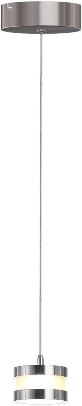 Mercury 1 Mini Pendant Lighting Nickel - LED Hanging Light Fixture for Kitchen Island, Bar, Foyer - Cluster Pendants - Dimmable, Adjustable Wire, Lamp Bulb Included