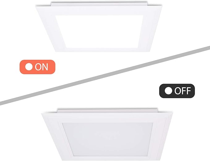 (OD 9.84" / ID 8.66") 15W Square LED Recessed Ceiling Light LED Downlight 130 Watt Equivalent 1400 Lumens 6000K Cool White with Open Trim,1Pack