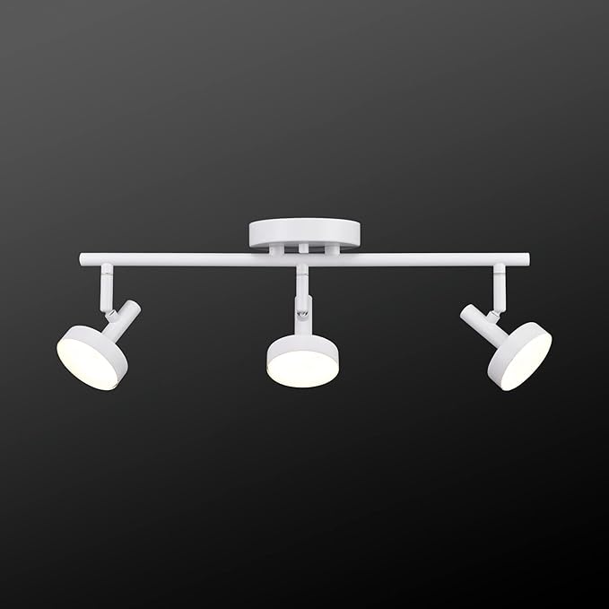 GLOBE Electric 64000008 19" 3-Light 22.5W Dimmable LED Integrated Track Lighting, Matte White, Lighting for Kitchen, Bathroom, Bedroom, or Dining Room, Living Room Ceiling Lights, Light Fixture