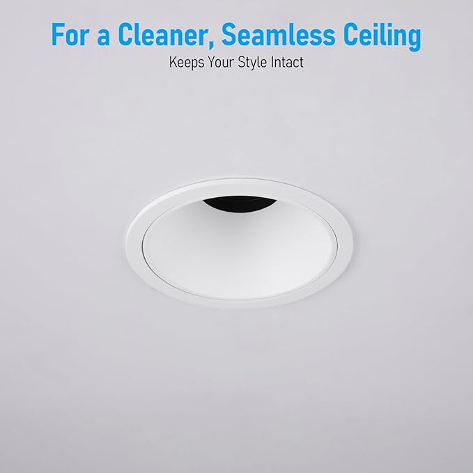 TORCHSTAR 4 Inch 5CCT Anti Glare LED Recessed Lights with J-Box, Deep Recessed Zero Glare Canless Downlight, Ultra-Slim Trim Gimbal Ceiling Light, 2700-5000K, Ultra Narrow Frame, ETL FCC, Pack of 6