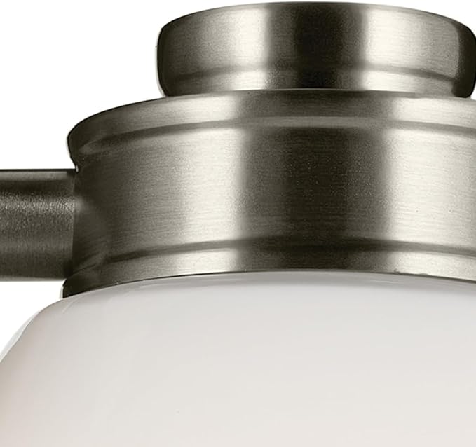 Kichler Shae 1-Light Wall Sconce with White Opal Glass in Brushed Nickel, Modern Vanity Light Fixture for Bathroom Mirror, Hallway, or Fireplace (8.25" H x 5" W), 55200NI