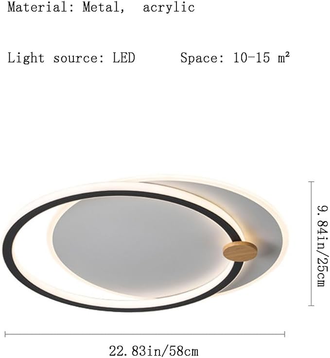 Modern Minimalist Indoor Ceiling Lamp Metal and Acrylic Material Flat Lighting Nordic Circular Ceiling Lights Suitable for Study and Bedroom