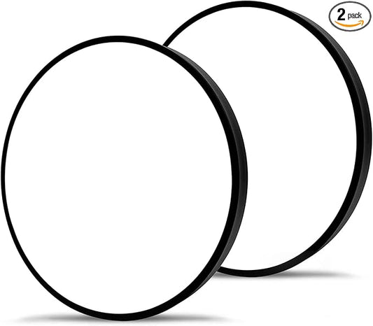 15.8 Inch LED Flush Mount Ceiling Light 2PACK, 30W Black Kitchen Light Fixtures (200W Equi) 2400lm, 5000K Daylight Round Light Fixture Mount for Hallway, Bedrooms, NOT-DIMMABLE