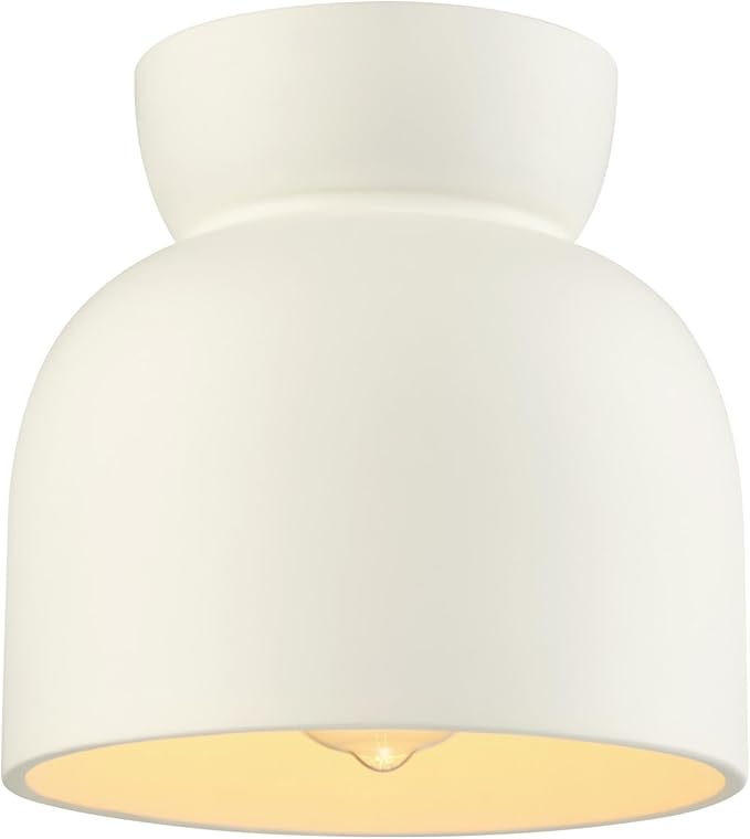 GLOBE Electric 66000149 1-Light Flush Mount Ceiling Light, Cannoli Cream, Ceramic Effect Shade, Kitchen, Home Improvement, Hallway, Front Door, Entry, Dimmable