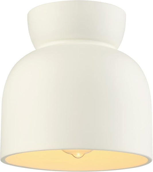 GLOBE Electric 66000149 1-Light Flush Mount Ceiling Light, Cannoli Cream, Ceramic Effect Shade, Kitchen, Home Improvement, Hallway, Front Door, Entry, Dimmable
