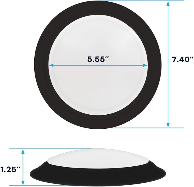 LUXRITE 6 Inch LED Disk Lights, Dimmable Flush Mount Ceiling Light, 5CCT Selectable 2700K 3000K 3500K 4000K 5000K, 12.5W, 1000LM (Black, 1 Count (Pack of 1))