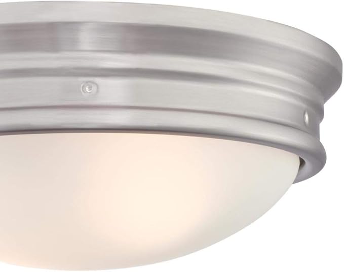 Westinghouse 6370600 Meadowbrook 13-Inch, Two-Light Indoor Flush Mount Light Fixture, Oil Rubbed Bronze Finish and Frosted Glass