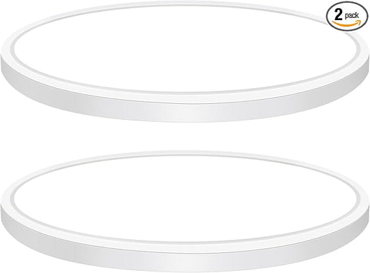 Brightever 12 Inch 2 Pack LED Flush Mount Ceiling Light Fixture, 5000K Daylight White 3200LM Round LED Ceiling Lights, 240W Equivalent, 0.67 Inch Thickness Light Fixtures Ceiling Mount, Non-Dimmable