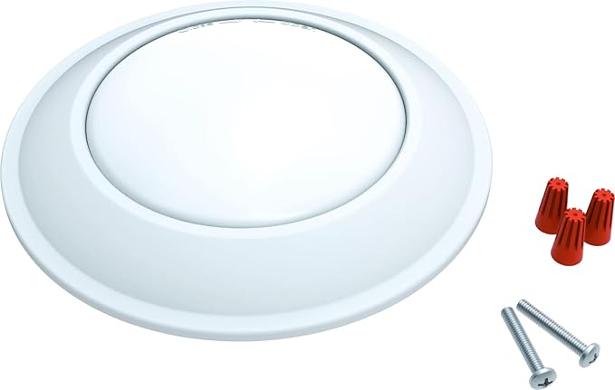 Juno SlimBasics 4 Inch LED Ceiling Light, LED Surface Mount Downlight for Shower Light or Closet Lighting, 3000K Neutral White, Tapered Trim, Wet Rated, Matte White (JSBT 4IN 30K 90CRI MW WL M6)
