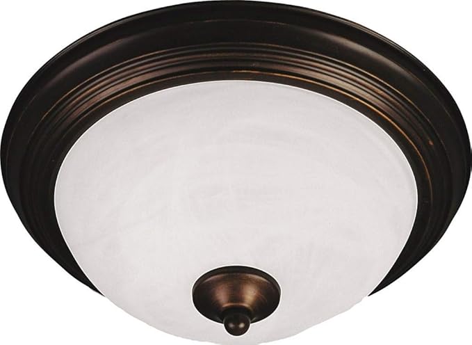 Maxim Lighting Essentials 3-Light Flush Mount | Rubbed Bronze Finish | Transitional Flush Mount | Ideal for Bedrooms, Hallways & Entryways | Dimmable | 5842MROI